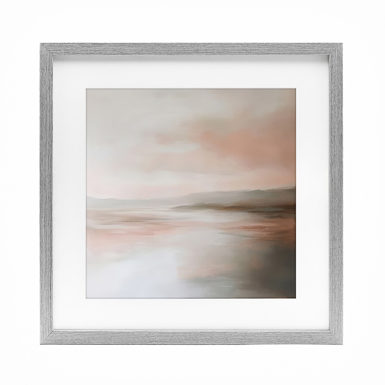 Stupell Industries Muted Landscape Abstract Coast Framed Print Under Glass, design by Petal Prints Design